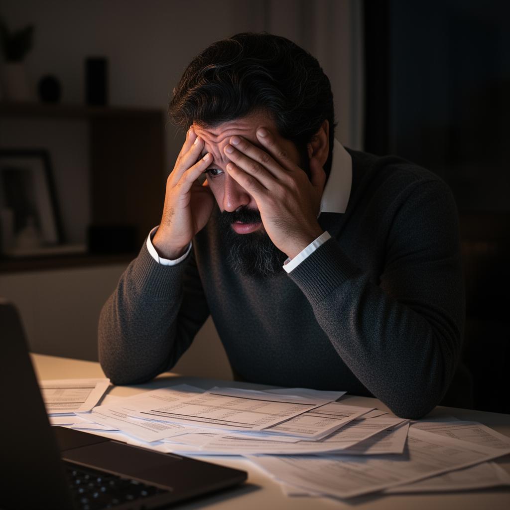 شخص محبط أمام اللابتوب قبل التحدي